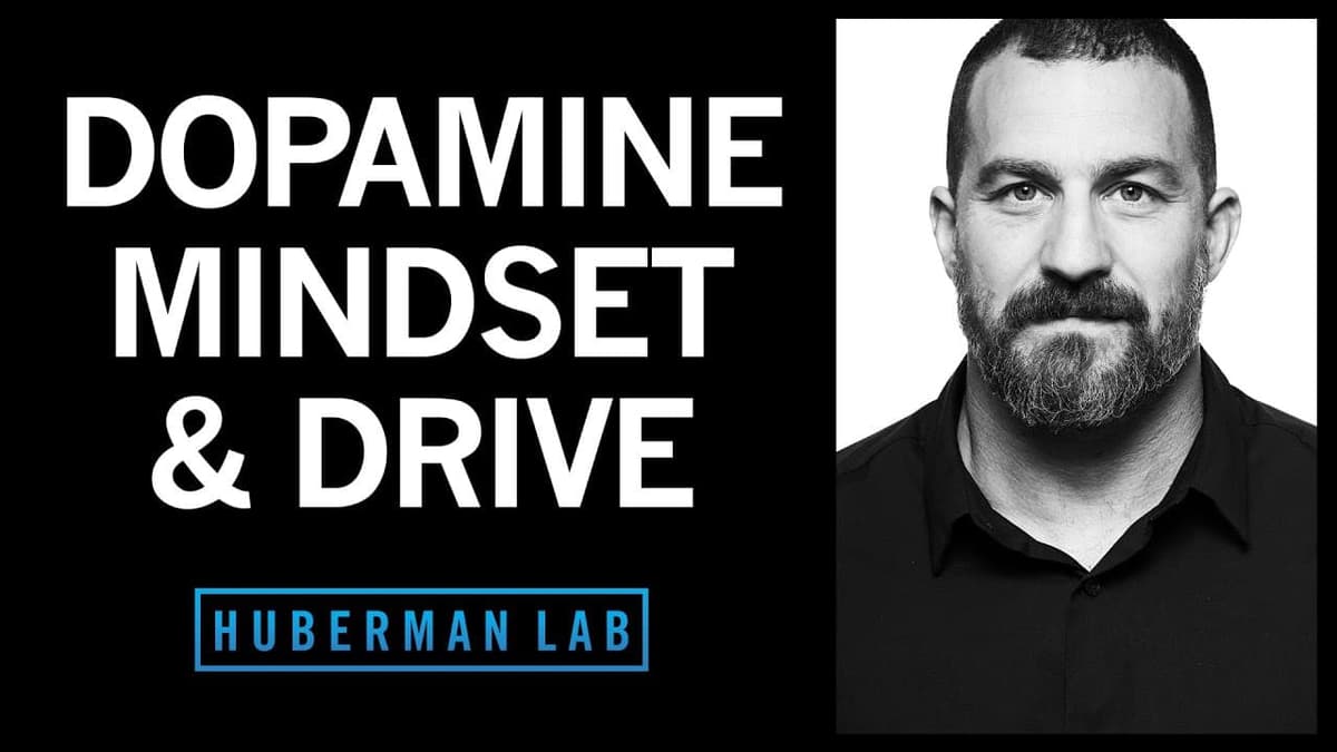 The thumbnail for an Huberman Lab episode titled 'Controlling Your Dopamine For Motivation, Focus & Satisfaction'.